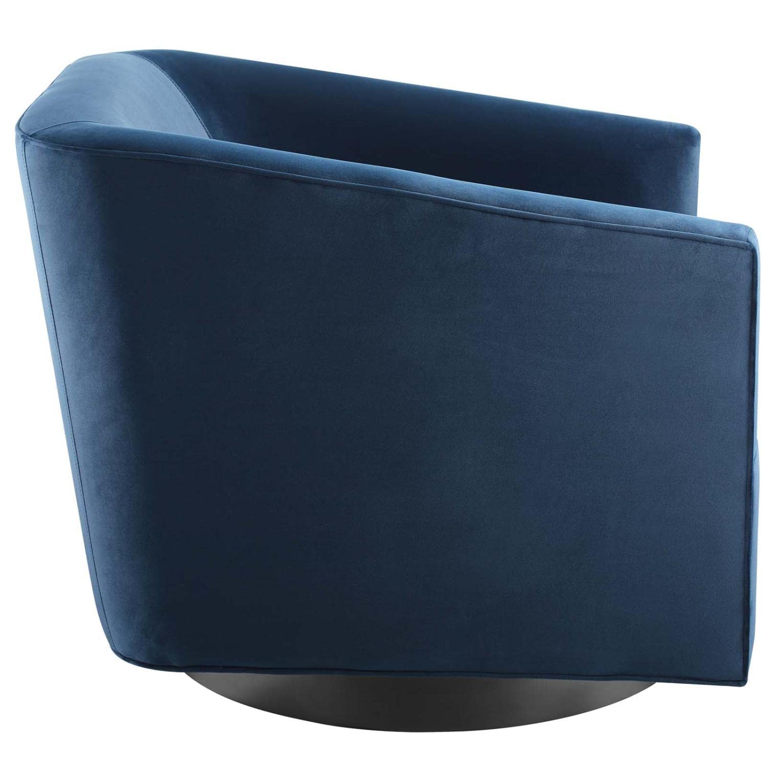 Modway Twist Performance Velvet Accent Lounge Living Room Swivel Chair In Midnight Blue